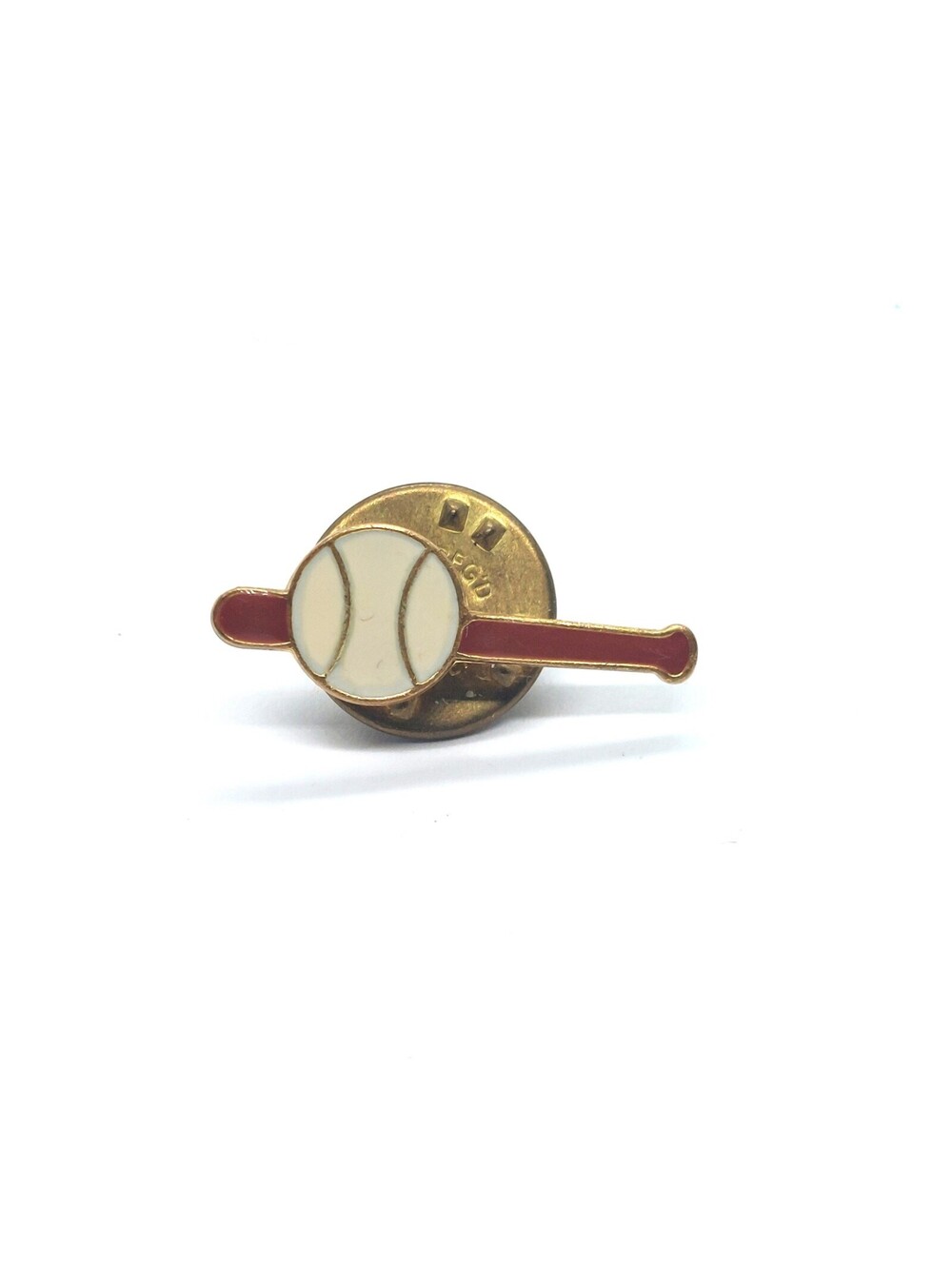 Baseball Bat Ball Pin Vintage Enamel Gold Tone Sports Souvenir